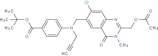 4-(((2-(乙酰氧基甲基)-7-氯-3-甲基-4-氧代-3,4-二氢喹唑啉-6-基)甲基)(丙-2-炔-1-基)氨基)苯甲酸