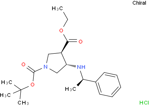 (3R,4S)-1-叔丁基4-(((R)-1-苯基乙基)氨基)吡咯烷-1,3-二羧酸盐酸盐