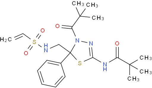 N-(5-苯基-4-新戊酰基-5-(乙烯基磺酰氨基甲基)-4,5-二氢-1,3,4-噻二唑-2-基)新戊酰胺