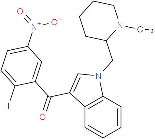 (2-碘-5-硝基苯基)(1-((1-甲基哌啶-2-基)甲基)-1H-吲哚-3-基)甲酮