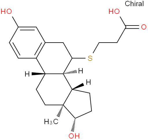 3-(((8R,9S,13S,14S,17S)-3,17-二羟基-13-甲基7,8,9,11,12,13,14,15,16,17十氢6H-环戊二烯并[a]菲-7-基)硫基)丙酸
