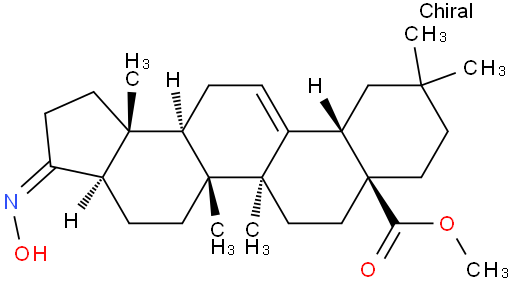 3',4',5',6'-四氢-17-(羟基亚氨基)-4' 4',9,14-四甲基-甲酯,(3β,4β,8α,9β,10α,13α,14β)-苯并[3,4] -18-去雄甾-3,5-二烯-3(2'H)-羧酸