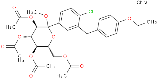 (3R,4S,5R,6R)-6-(乙酰氧基甲基)-2-(4-氯-3-(4-乙氧基苄基)苯基)-2-甲氧基四氢-2H-吡喃-3,4,5-三酯